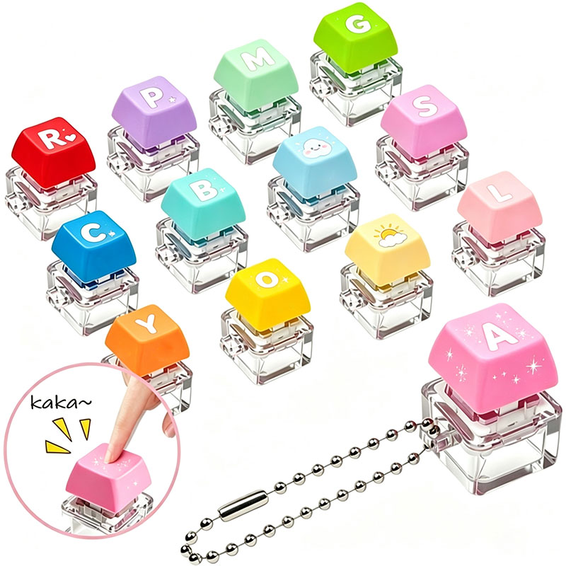 Fidget Cube Original - Spersonalizowany, kolorowy, jednoprzyciskowy, antystresowy breloczek do