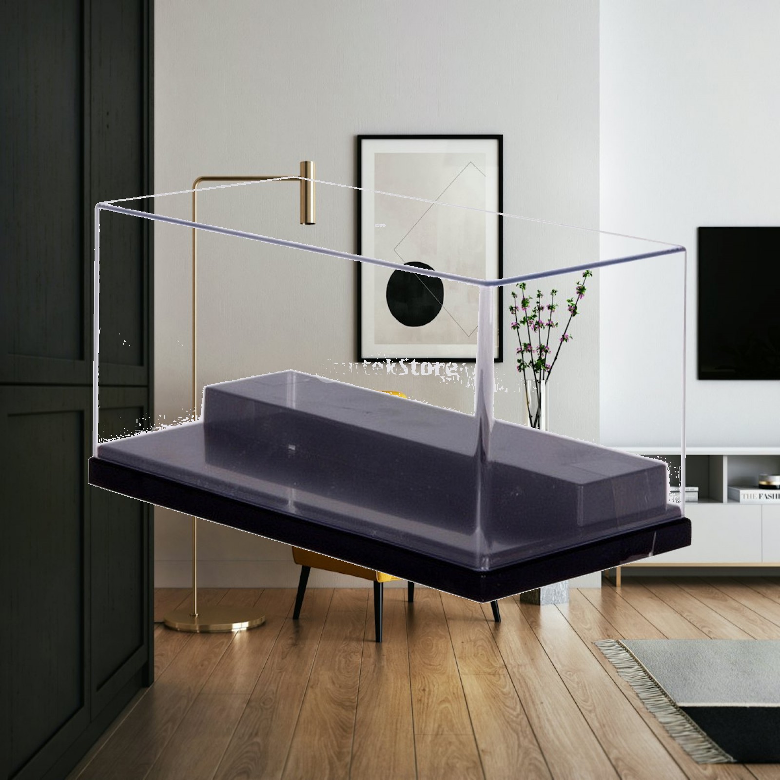Display Case Acrylic - Dwupoziomowa, przezroczysta witryna z akrylu do